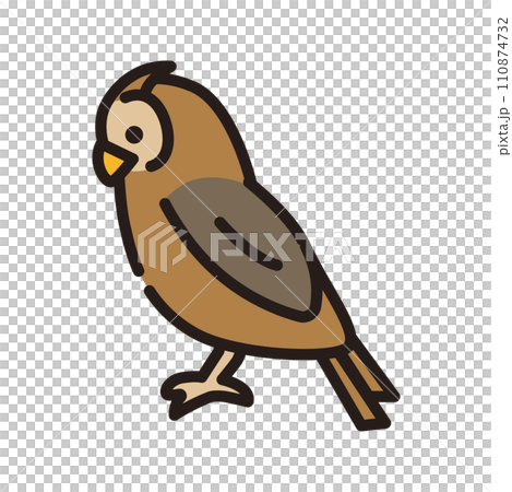 フクロウ　動物　アイコン　イラスト 110874732