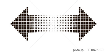 Halftone scale with double-sided arrow on a white background Halftone scale with double-sided arrow on a white background 110875596