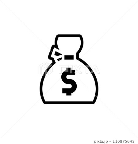 Money bag icon with dollar symbol, made in line style 110875645