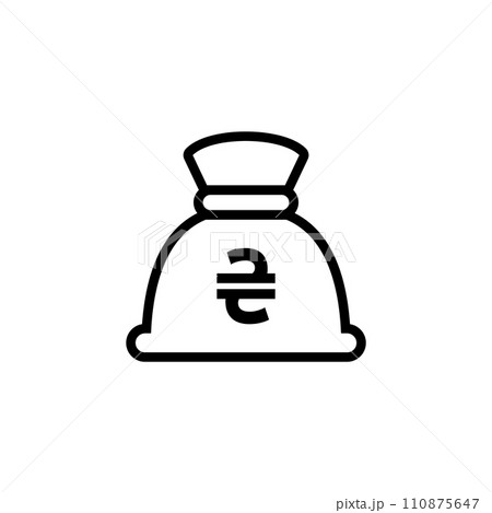 Money bag icon with hryvnia symbol, made in line style 110875647