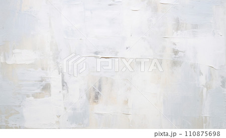 Abstract white oil paint brushstrokes texture pattern contemporary painting wallpaper background AI generated 110875698