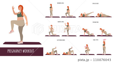 Young pregnant woman fitness workout set 110876043