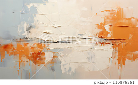 Abstract orange and blue oil paint brushstrokes...のイラスト素材 [110876561 ...