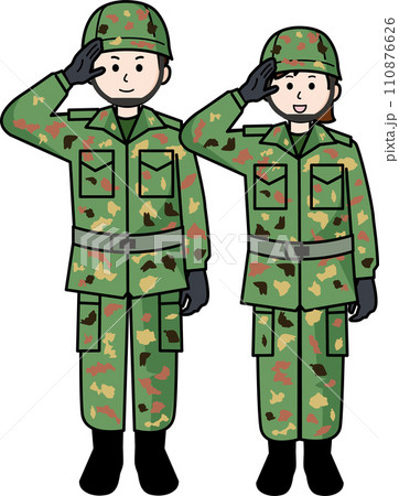 自衛隊　男性と女性 110876626