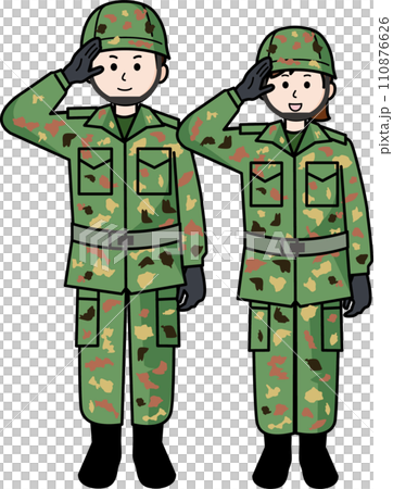 自衛隊　男性と女性 110876626