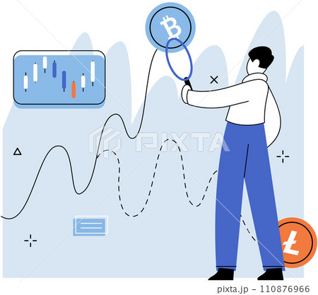 Crypto market. Vector illustration. Cryptocurrencies have potential to disrupt traditional banking systems and financial institutions Economic stability and regulatory frameworks greatly influence 110876966