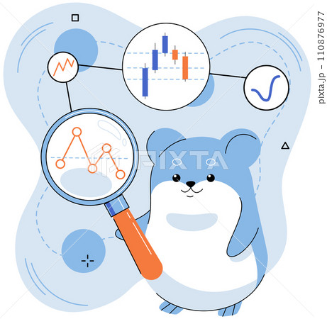 Crypto market. Vector illustration. Cryptocurrencies provide individuals with opportunity to diversify their investment portfolios The concept investing in cryptocurrencies requires long term 110876977