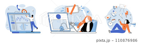 Low energy vector illustration. Emotive practices, such as journaling and therapy, can contribute to better mental well being Low energy levels can hinder both physical and mental performance 110876986