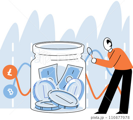 Crypto market. Vector illustration. The trend investing in cryptocurrencies reflects changing landscape global finance Currency volatility in crypto market presents both risks and opportunities Crypto market. Vector illustration. The trend investing in cryptocurrencies reflects changing landscape global finance Currency volatility in crypto market presents both risks and opportunities 110877078