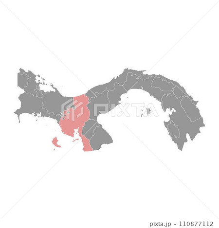 Veraguas Province map, administrative division of Panama. Vector illustration. 110877112
