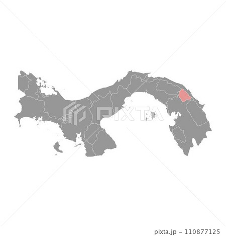 Kuna de Wargandi region map, administrative division of Panama. Vector illustration. 110877125