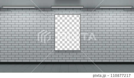 地下鉄のB0ポスターモックアップ縦向き1枚 110877217