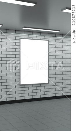 地下鉄のB0ポスターモックアップ縦向き1枚 110877218