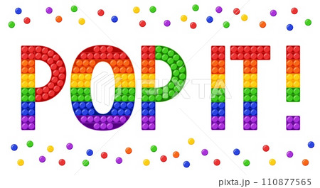 Pop It Quote Fidget Trendy Antistress Sensory Toy. Flat style isolated vector illustration 110877565