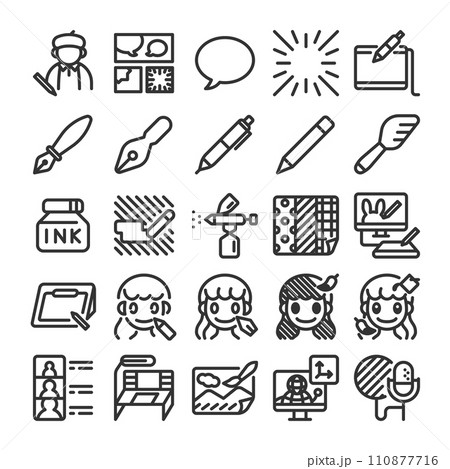マンガ アニメーション アイコン セット マンガ アニメーション アイコン セット 110877716
