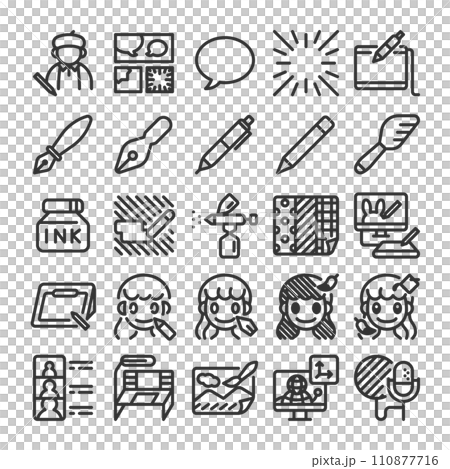 マンガ アニメーション アイコン セット マンガ アニメーション アイコン セット 110877716