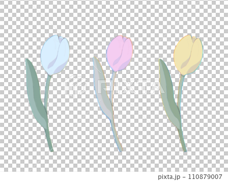 手繪線條畫鬱金香,一組 3 色單花 手繪線條畫鬱金香,一組 3 色單花 110879007