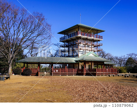 青空広がる枡形山展望台 生田緑地（神奈川県川崎市） 110879062