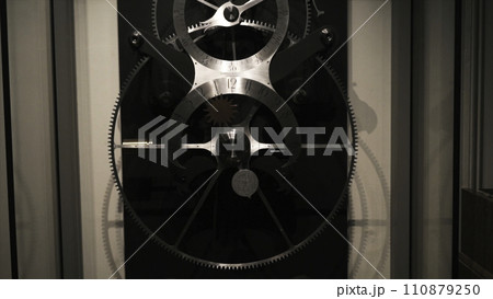 Close-up of Nautical clock in the Science Museum, a major museum on Exhibition Road in South Kensington, London. Action. World science history 110879250