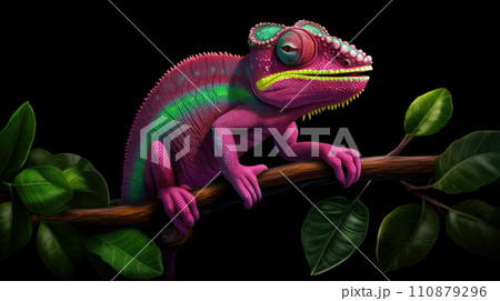 Beautiful of chameleon panther, chameleon panther on branch, chameleon panther closeup 110879296
