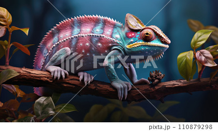 Beautiful of chameleon panther, chameleon panther on branch, chameleon panther closeup 110879298