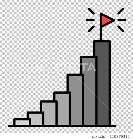 増加するデータを集計して棒グラフにしたイラスト 増加するデータを集計して棒グラフにしたイラスト 110879313