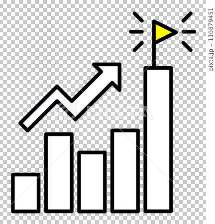 Illustration of a bar graph that aggregates data on an increasing trend Illustration of a bar graph that aggregates data on an increasing trend 110879451
