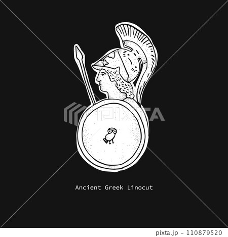 Ancient Greek linocut of a male Roman soldierのイラスト素材 [110879520] - PIXTA