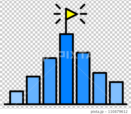 Illustration of a bar graph that aggregates multiple data 110879612