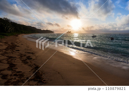 Anse Royale beach at dawn, Seychelles. Coastal landscape 110879821