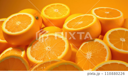 Orange slices as background texture 110880226