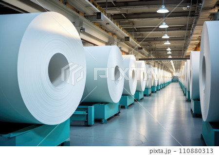 machines for the production of paper rolls for further processing in a printing plant - recycling of waste paper 110880313