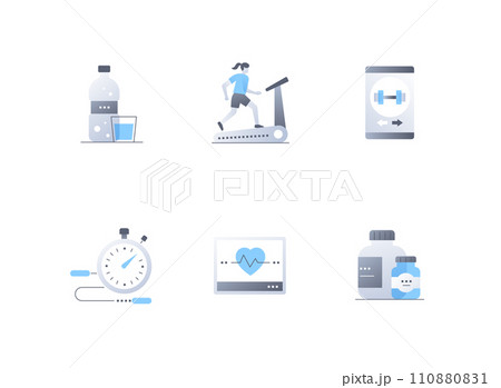 Healthy lifestyle and sports - flat design style icons set Healthy lifestyle and sports - flat design style icons set 110880831