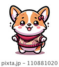 洋服を着たコーギー犬のかわいいイラスト 洋服を着たコーギー犬のかわいいイラスト 110881020