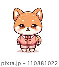洋服を着た豆柴のかわいいイラスト 洋服を着た豆柴のかわいいイラスト 110881022