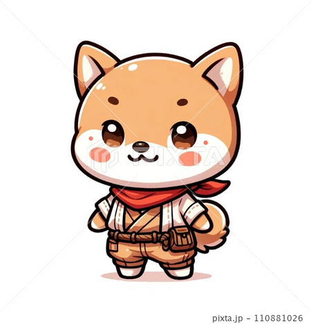 洋服を着た柴犬のかわいいイラスト 洋服を着た柴犬のかわいいイラスト 110881026