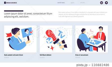 Propaganda, news and politics - colorful flat design style banner Propaganda, news and politics - colorful flat design style banner 110881486