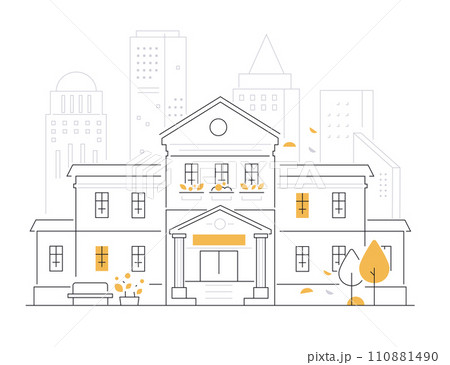 Historical building - modern line design style illustration 110881490