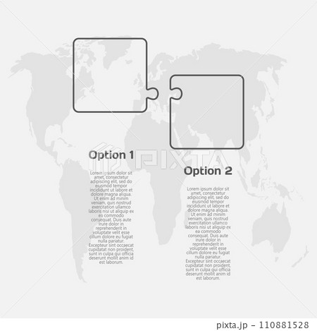 Diagram infographic for 2 steps, square puzzle Diagram infographic for 2 steps, square puzzle 110881528