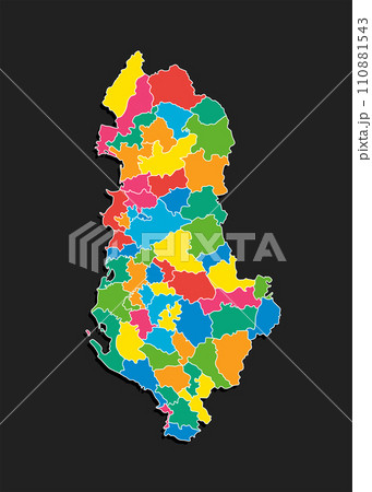 Vector map country Albania divided on regions 110881543