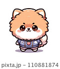 洋服を着たポメラニアンのかわいいイラスト 洋服を着たポメラニアンのかわいいイラスト 110881874