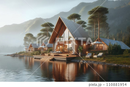 Modern house on the shore of Lake 110881954