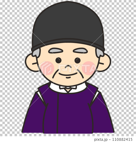 身穿紫色長袍、面向前方的牧師。 110882415