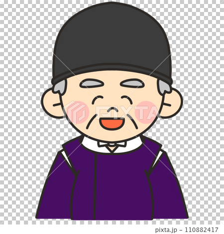 穿著紫色長袍微笑的牧師 110882417