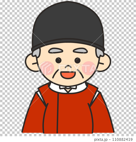 身穿朱色長袍的神父面向前方解釋。 110882419