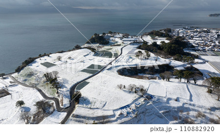 雪の原城跡 110882920