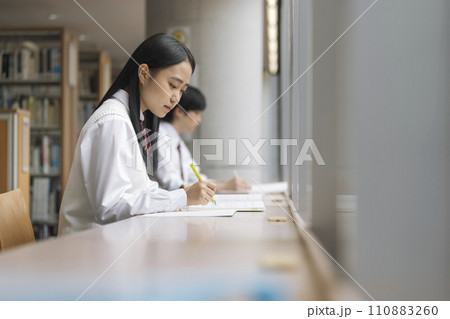 勉強する女子学生 勉強する女子学生 110883260