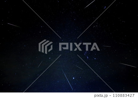 流星群／栃木県日光市(合成) 110883427