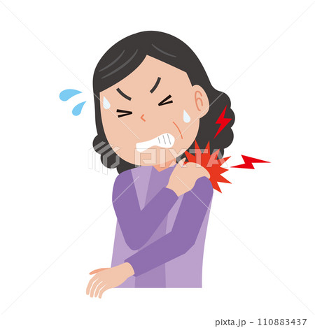 肩が痛い中年女性 110883437