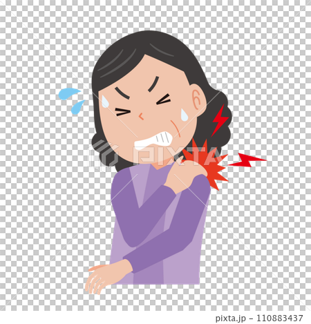 肩が痛い中年女性 110883437
